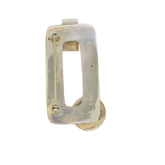 VTG Mexico Sterling Silver abstract Square Brooch Pin - Picture 2 of 4